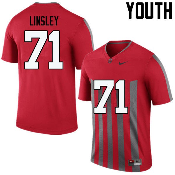 Ohio State Buckeyes #71 Corey Linsley Youth Stitch Jersey Throwback